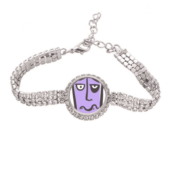 Sing Face Sketch Hunger Tennis Chain Anklet Bracelet Diamond Jewelry