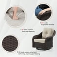 thumbnail image 5 of MeetLeisure 1 Pieces Outdoor Patio Furniture Wicker Swivel Chair with Cushions for Backyard, Beige, 5 of 9
