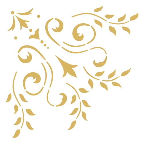 Corner Medallion Wall Stencil Sku 416 By Designer Stencils Walmart Com