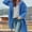 Blue, variant on Women's Winter Single Breasted Mid-Length Coat with Hood Casual Trench Coat Jacket with Pockets