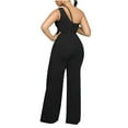 thumbnail image 6 of Fashion Plus Size Jumpsuits for Women Casual Summer Solid Color Sexy Sleeveless One Shoulder Sling High Waist Straight Jumpsuit, 6 of 7