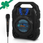 EARISE T15 Portable PA System Speaker for Kids & Adults with Wired Microphone, Bluetooth Karaoke Machine with Lights, Lightweight, Perfect for Outdoor (Open Box)