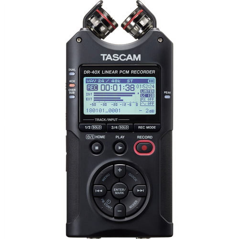 TASCAM DR-40X 4-Track Portable Audio Recorder, Stereo Sound, 32GB