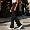 thumbnail image 6 of UKHCCC Women's Yoga Pants Flared with Pockets High Waisted Solid Trousers Casual Workout Lounge Bootcut Stretchy Cotton Soft Comfortable Daily Activewear S-2XL, 6 of 9