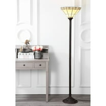 JONATHAN Y Moore Tiffany-Style 68.57" Torchiere LED Floor Lamp, Bronze, JYL8005A