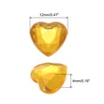 thumbnail image 2 of Uxcell 40Pcs Acrylic Heart Rhinestone 0.47" Flat Back Gems Stickers Golden, 2 of 7
