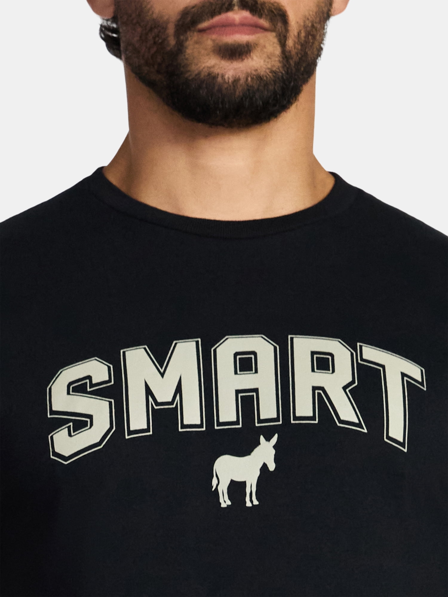 Humor Men's and Big Men's Cotton Smart Donkey Graphic Tee, Sizes S-3XL