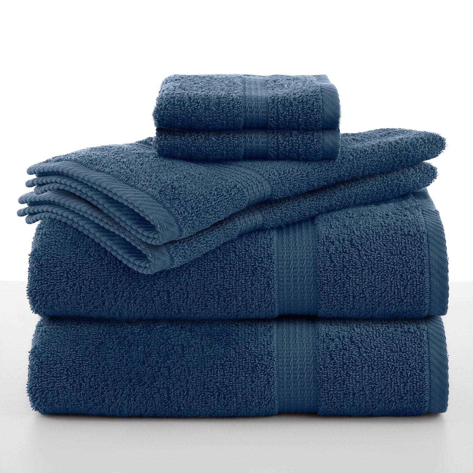 Utica Essentials 6 Piece Towel Set in Blue 2 Bath Towels, 2 Hand