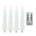 thumbnail image 2 of Luxcidy 4 Pcs Christmas Flameless Taper Candles with Remote Timer 9.7 Inch Real Wax Battery Operated Christmas Tree Candle Lights Candlesticks with 3D Flame for Home Windows Fireplace Decor(White), 2 of 6