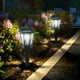 thumbnail image 5 of Postes de luces solares LED para exteriores | Panel solar de alto brillo | Lámpara de columna de valla impermeable IP65 | Accesorio de pilar ABS moderno | Mando a distancia | Paquete de 2 | 9x31cm |, 5 of 7