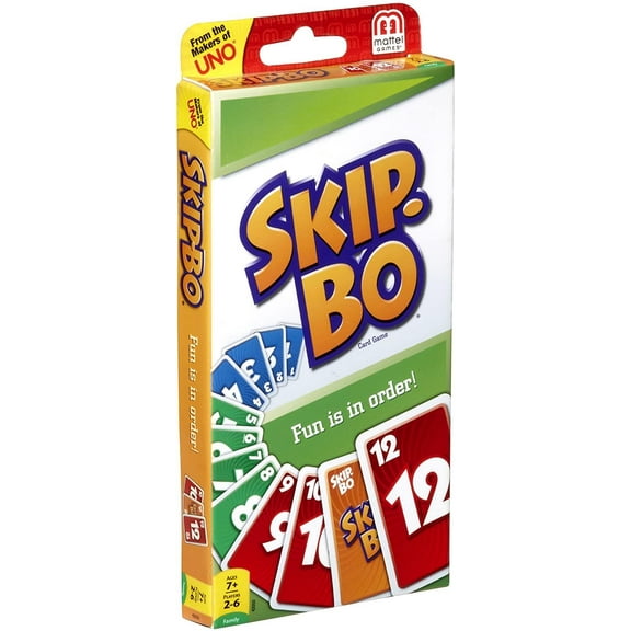 Mattel Games, Skip-BO Card Games for Ages  7, Card sequencying Family Game from UNO Creators, 52370, Display C48