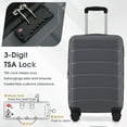 thumbnail image 3 of S-HOME 20" ABS Hardshell Carry-On Luggage, Expandable Spinner Suitcase with TSA Lock and Scratch-Resistant, 3 of 9