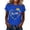 Blue, variant on Active Tops Women Fashion Print Short Sleeve Crew Neck Tee for Daily Casual Wear Womens T-Shirts Women's Apparel Blue L