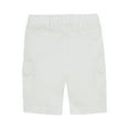 thumbnail image 2 of LittleSpring Little Boys Size 7-8 Shorts with Elastic Waist Twill Cargo Shorts Casual Solid White, 2 of 6