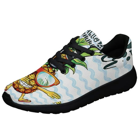 

Funny Pineapple Hello Summer Shoes Sneakers Black Size 4