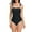 Black, variant on WREESH Womens One Piece Swimsuits Solid Color Swimsuit Conservative Swimsuit Sleeveless Bathing Suits Black