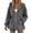 Dark Gray, variant on Women's Full‑Zip Drawstring‑Waist Hooded Jacket, Blouson Lantern Sleeves, Side Hand Pockets, Cinched‑waist Cut, Loose Hooded Outerwear, For Walking Trips, Sightseeing Excursions Dark Gray S