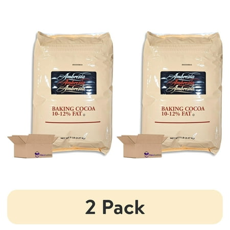 (2 pack) Baking Cocoa Powder (10-12% Fat) Value Pack Bundle | 5 Pound Bag