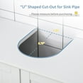 thumbnail image 4 of kleankin Pedestal Sink Cabinet White Bathroom Vanity Storage with U-Shape Cut-Out Adjustable Shelf, 4 of 13