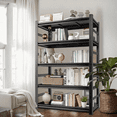 thumbnail image 2 of Metal BookShelf, 72'‘H x 48"W Industrial Bookshelves, Heavy Duty Storage Shelf for Books, Adjustable Standing Book Shelf for Living Room, Bedroom, Office, Library, Tool-Free Assembly, Black(5-Tier), 2 of 8