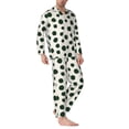 thumbnail image 2 of Balery Abstract Green Polka Dot Pattern Pajama Sets for Men Long Sleeve 2 Piece Sleepwear Loungewear Sets Soft PJ's with Pockets Long Sleeve Comfy Pj Sets-Large, 2 of 7