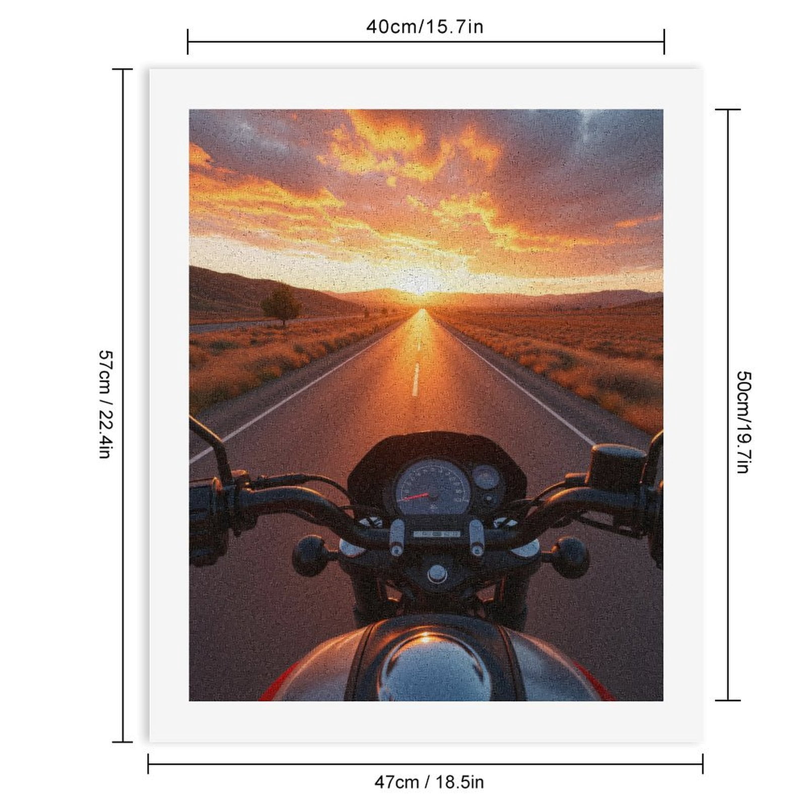 Paint By Numbers Kit for Adults Beginner - Motorcycle Road Sunset Journey DIY Canvas Painting Kits for Adults, Frameless Paint By Number for Adults for Home Wall Decor 16x20 Inch
