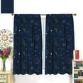 thumbnail image 3 of Outer Space Galaxy Curtains, Boys Kids Cartoon Universe Starry Sky Planets Moon Colorful Stars Print Window Drapes for Bedroom Living Room 84x84in, 3 of 6