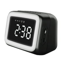 Ke1Clo Mirror Clock under $5! Bluetooth Speaker Alarm Clock with Night Light FM Radio Multi Function Digital Display for Bedroom and Office Use
