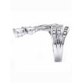 thumbnail image 2 of PalmBeach Jewelry Pear-Cut and Round Cubic Zirconia Platinum-Plated Crossover Wrap Ring, 2 of 5