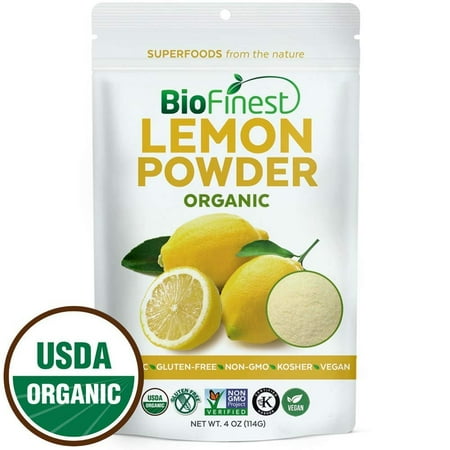 Biofinest Lemon Powder - 100% Pure Antioxidants Superfood - USDA Certified Organic Kosher Vegan Raw Non-GMO- Boost Digestion Weight Loss - Fresh Fruit For Smoothie Beverage (4 oz Resealable (Best Fruits For Gout)