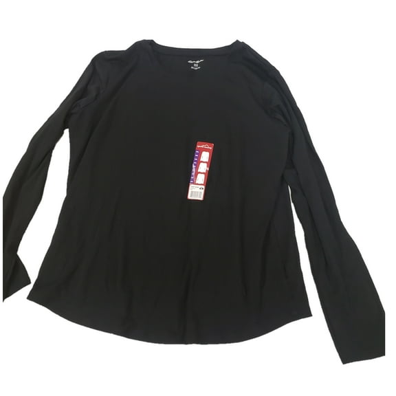 Eddie Bauer Women's Long Sleeve V-Neck Top Black