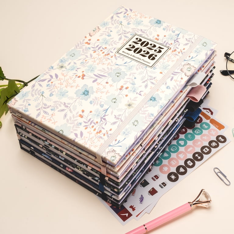 2025-2026 Academic Planner - 8.5" X 11" Weekly & Monthly From July To June (Pink Flower)
