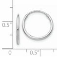 thumbnail image 3 of 14k White Gold Endless Tube Hoop Earrings Round, 3 of 7