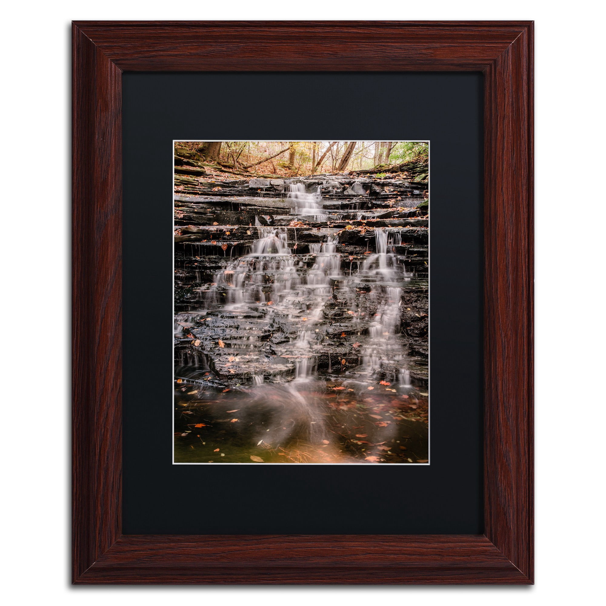 Trademark Fine Art "Hidden Falls" Canvas Art by Jason Shaffer, Black Matte, Wood Frame