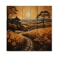 thumbnail image 3 of Designart "Farm Golden Harvest Painting III" Countryside Print on Natural Pine Wood, 3 of 5