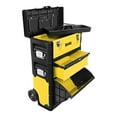 thumbnail image 2 of DNA Motoring 19.5" W X 28.5" H X 12" D 3-Tier Stackable Extendable Handle Trolley Tool Box Yellow, 2 of 7