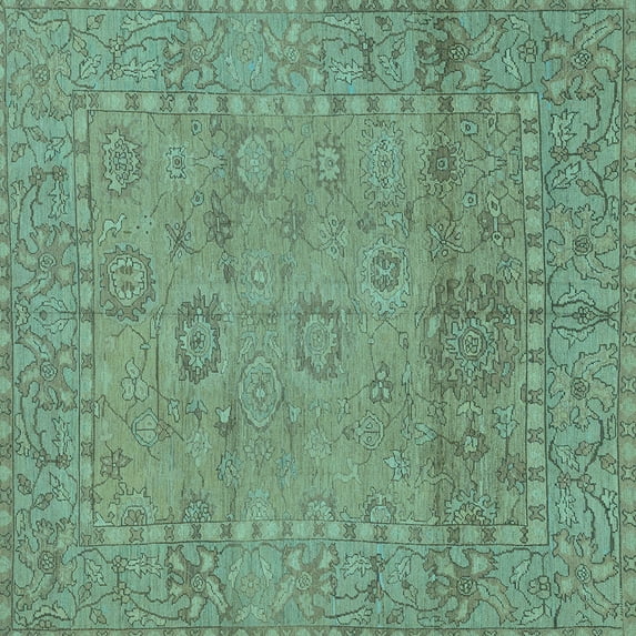 Ahgly Company Indoor Square Abstract Light Blue Modern Area Rugs, 7' Square