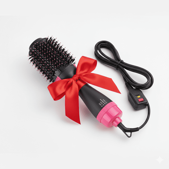 Koramzi One Step Hair Styler Brush, 3 in 1 for Fast Drying Unique Brush, Black/Pink