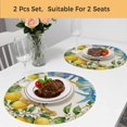 thumbnail image 5 of Summer Lemon Round 13 Inch Placemats Set of 2, Coastal Starfish Shells Pastoral Floral Vintage HeatResistant Non Slip Place Mats for Dining Table, Wipeable Braided Kitchen Table Mats for Housewarming, 5 of 9