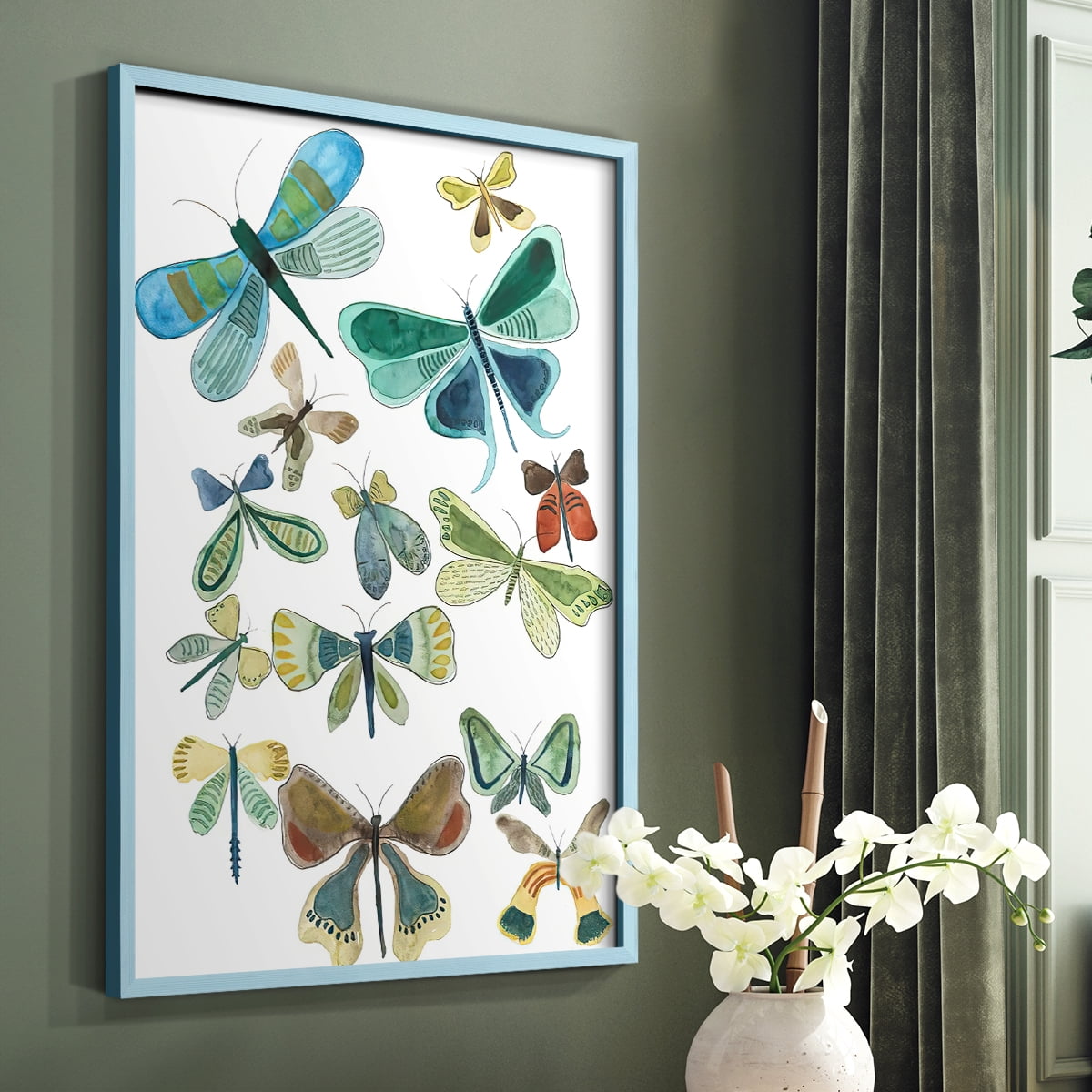Wings Galore I Framed Print - Solid Wood in Single Picture Frame Solid Wood 2 Framed Print
