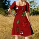 thumbnail image 5 of Vestido de fiesta elegante de lujo con mangas cortas y estampado de acuarela de ballena jorobada para mujer., 5 of 7