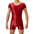 thumbnail image 2 of sunsanly Men Romper Smooth Glossy Surface Highly Elastic Skinny Short Sleeves Solid Color O Neck Tight Fit Fitness Nightclub Playsuit Slim Fit Top, 2 of 8