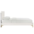 thumbnail image 3 of Platform Bed Frame, Tufted, King, White, Velvet, Mid Century Bedroom, Modern Contemporary Boutique HB35629, 3 of 8
