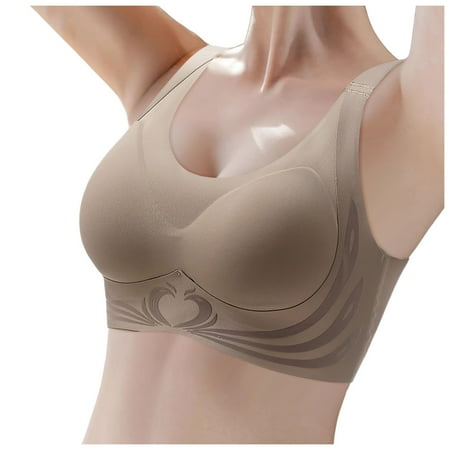Wireless Bras for Women  Push-up Full Coverage Seamless Supportive Push Up Bralettes Everyday No Underwire Anti Sagging Bra Sports Bras (Coffee  Medium)
