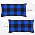 thumbnail image 3 of Easygdp Buffalo Plaid Blue Black Envelope Closure Pillowcase - 20x36in, Queen Pillowcase, Breathable, Stain-Resistant, Wrinkle-Free, 3 of 9