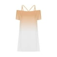 thumbnail image 4 of TIMIFIS Robe Courte d'Été pour Femme, Robe T-Shirt Décontractée, Bretelles Spaghetti Ajustables, Épaules Dénudées, Robe à Dégradé de Couleurs - Printemps/été, 4 of 4