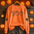 thumbnail image 2 of Peichun Halloween Sweatshirts for Women Oversized Long Sleeve Crewneck Pullover Sweatshirt Funny Boo Graphic Loose Fit Comfortable Spooky Season Fashion Fall Tops 2026 1-Orange XXL, 2 of 4