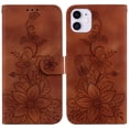 thumbnail image 2 of Compatible avec iPhone 11 Étui Portefeuille en Relief Lily avec Porte-Cartes en Cuir PU, 2 of 5