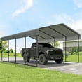 thumbnail image 5 of 10x20 FT Heavy-Duty Carport Canopy Kit, Snow-Resistant Aluminum Roof with Steel Frame Shelter - for 1 Cars, RV, Boats, or as Garage Storage, 5 of 5