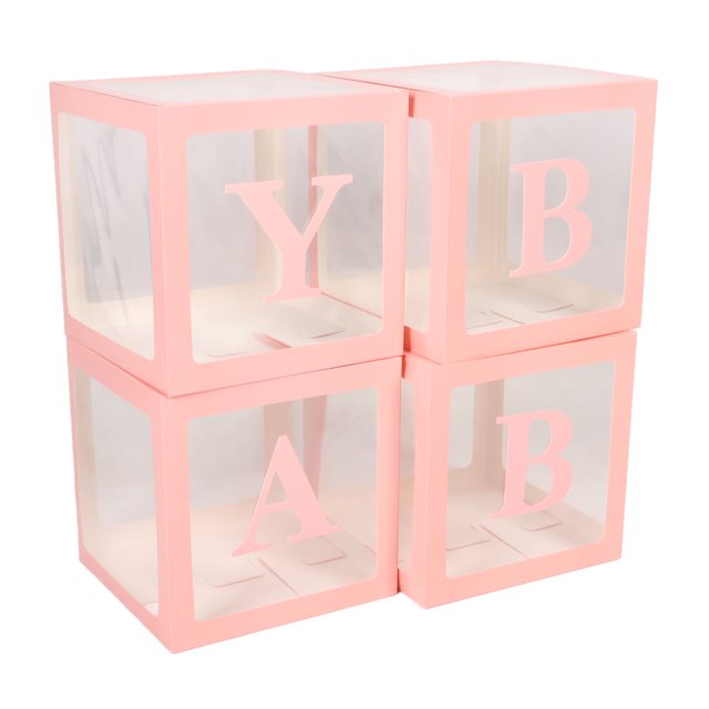 Baby Boxes With Letters 4 Transparent Balloon Ransparent Balloon Block Bride Shower, Baby Shower, Wedding Christmas Hall For Gender Reveal Birthday Wedding Baby Shower Decorations